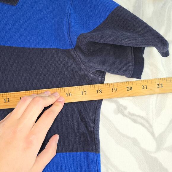 Y2K Style GAP Polo Boys Blue Striped Polo Size S - Picture 4 of 8